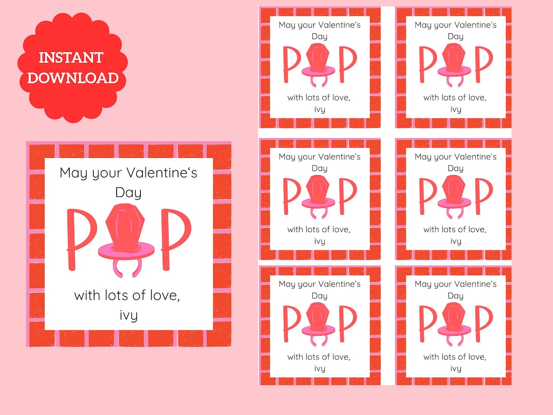 Ring Pop Class Printable Ring Pop Class Tags for Valentine’s Day-digital Download - Etsy