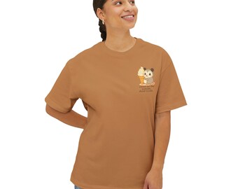 Camiseta unisex de algodón extragrande con diseño de zarigüeya y helado