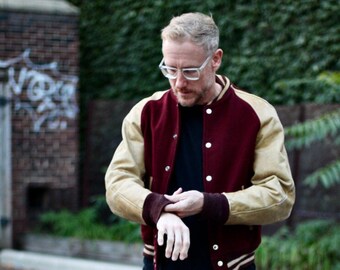 Jaqueta universitária Letterman dos anos 1950-60, feita nos EUA pela Monarch - usada com perfeição, tamanho 40