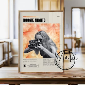 Boogie Nights Movie Poster, 1997 Film Print, Cult Classic Wall Art, Retro Cinema Poster, Minimalist Movie Decor, Gift for Fans