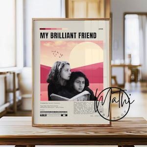 My Brilliant Friend Poster, 2018 TV Series Print, Cult Drama Wall Art, Retro Italian Series Poster, Minimalist TV Decor Gift