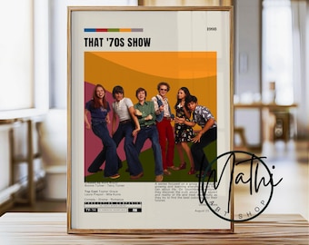 Pôster da série de TV That ’70s Show: Arte minimalista retrô para série de comédia (Digital e Física)