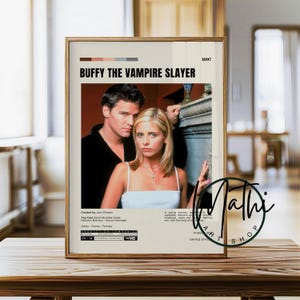 Buffy the Vampire Slayer TV Series Poster: Minimalist Fantasy Drama Show Art (Digital & Physical)