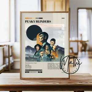 Peaky Blinders Poster, TV Show Print, Thomas Shelby Wall Art, Cillian Murphy Poster, Retro Gangster Series Decor, Gift for Fans