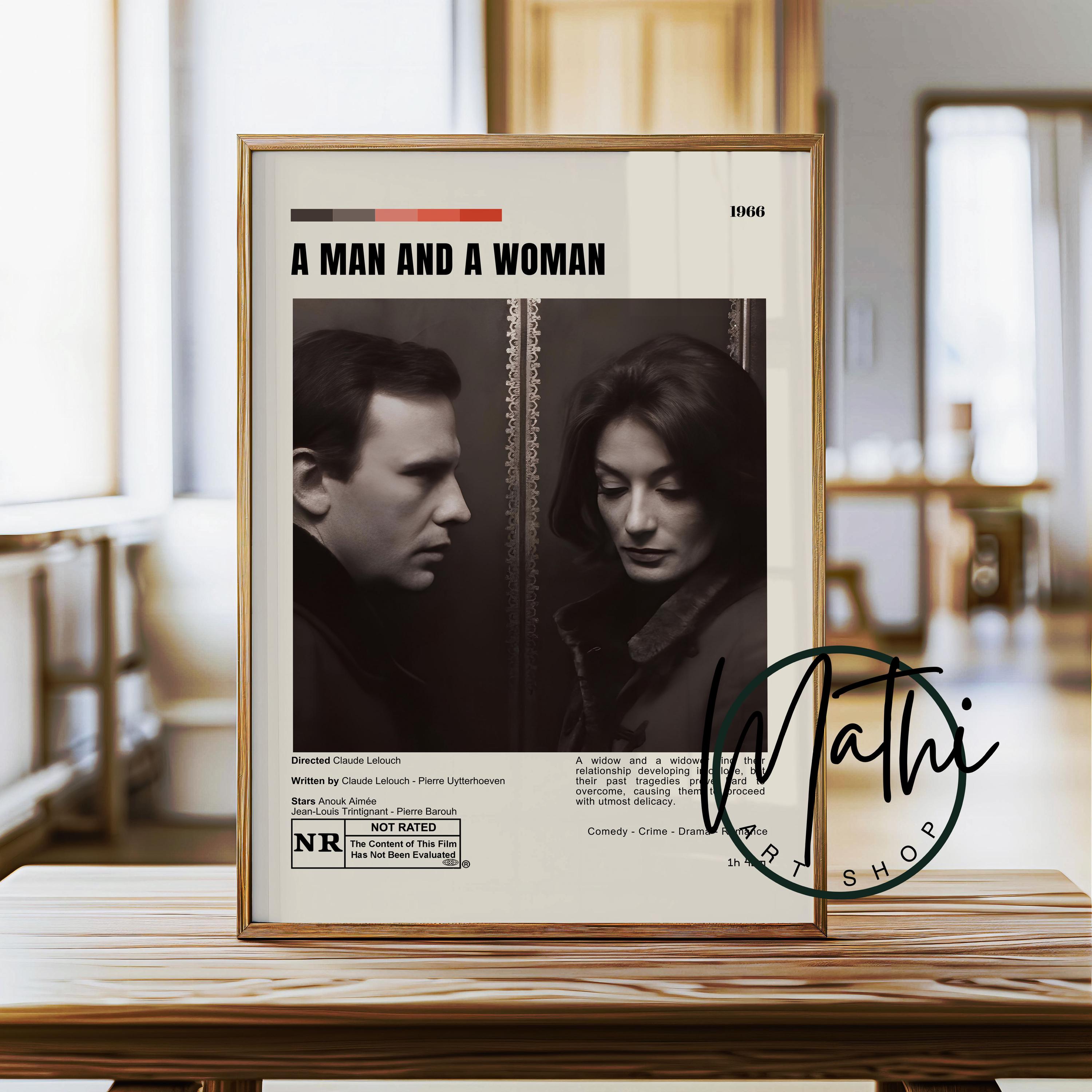 映画『男と女』ポスター：ミニマリスト・ロマンティック・ドラマ映画