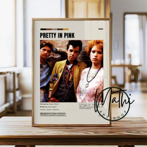 Pretty in Pink Movie Poster: Minimalist Romantic Comedy Film Art (Digital & Physical)