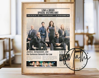 Law & Order SVU-poster: minimalistische misdaaddramakunst (digitaal of fysiek)