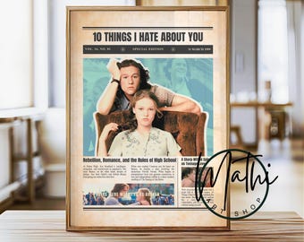 10 Things I Hate About You Filmposter: minimalistische filmkunst (digitaal en fysiek)