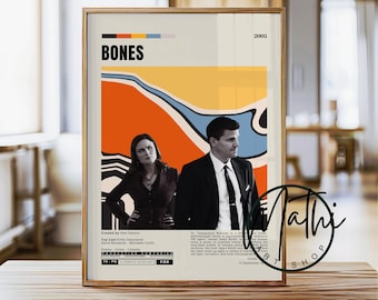 Póster de la serie Bones: Arte minimalista de drama policial (digital y físico)