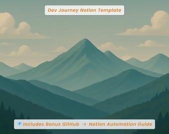 Plantilla de Notion para el recorrido de desarrollo / Panel de programación / Rastreador de proyectos, aprendizaje e ideas / Automatización de GitHub