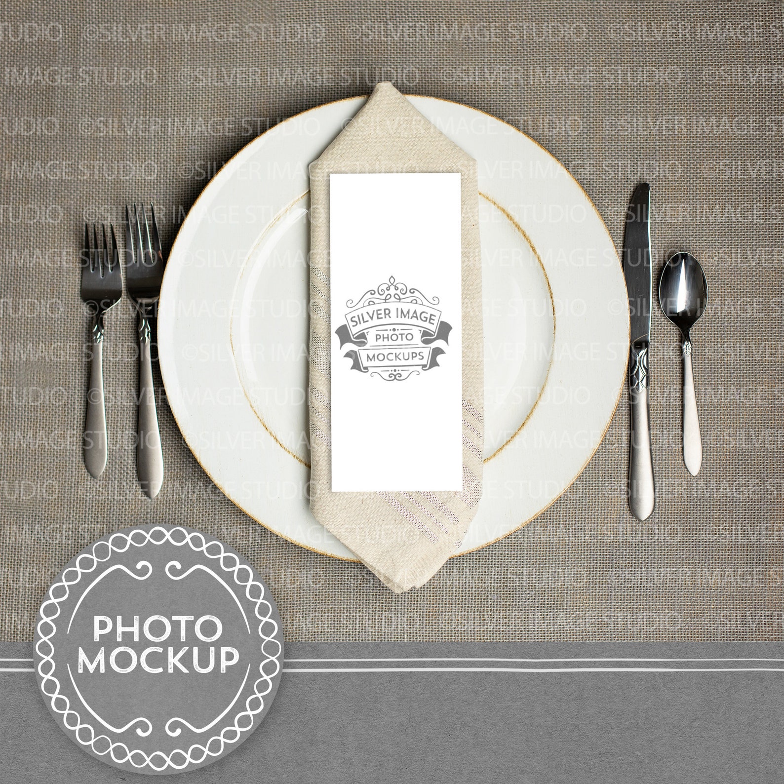 Wedding Menu Mockup Photo 3.5x8.5 Dinner Menu Mockup