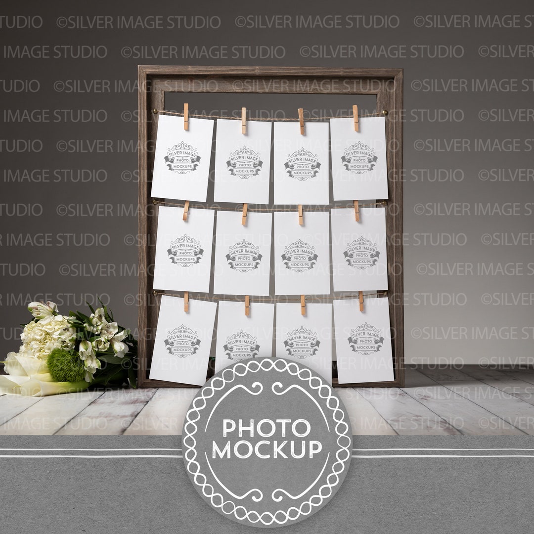 Table Seating Chart Frame Seating Chart Frame Mockup, 4x6 Table Assignment Mockup, Party Mockup ...