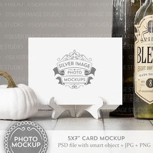 5 x 7 kaart mockup, Halloween Party uitnodigen mockup, PSD mockup #188MU-C