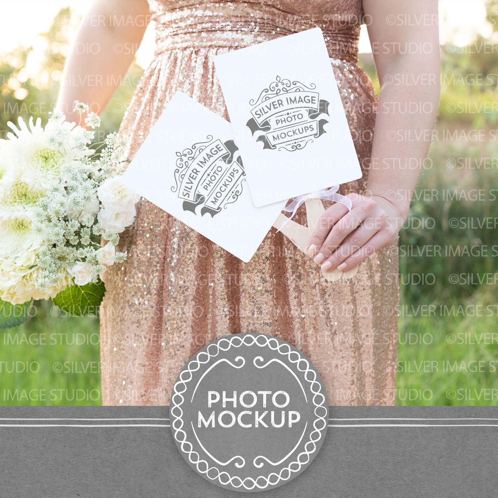 Download 5x7 Program Fan Mockup Photo Wedding Program Mockup Rose ...