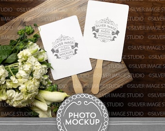 Wedding Program Fan Mockup Photo, 5x7 Program Mockup, Flower Program Mockup, Paper Mockup, Stationery Mockup, #084MU-WP