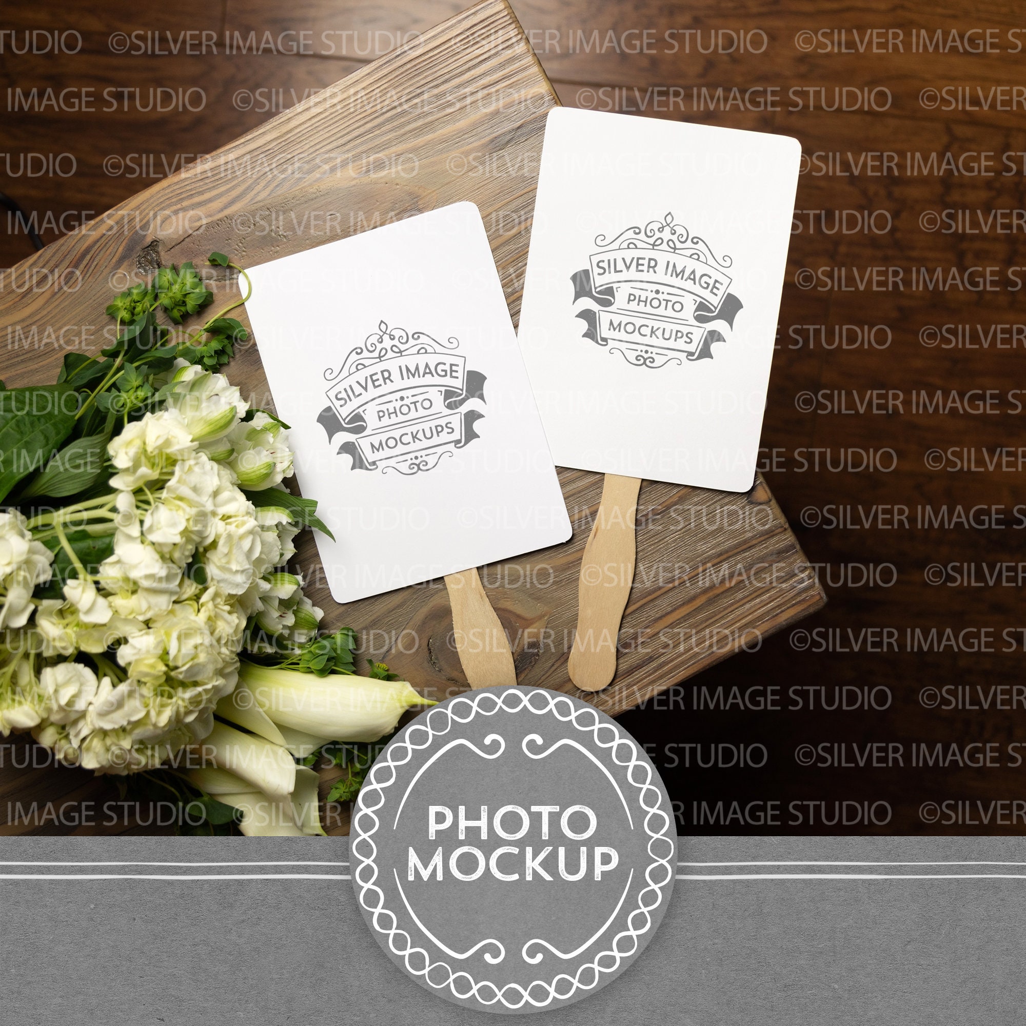 Download Wedding Program Fan Mockup Photo 5x7 Program Mockup Flower ...