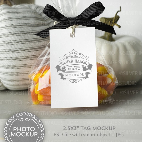 Halloween Gift Tag Mockup, Party Tag Mockup, Holiday Mockup, Gift Tag Mockup, Editable Mockup, #119MU-T