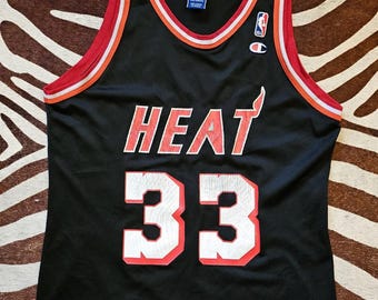 VTG Champion Alonzo Mourning Miami Heat Jersey #33 Black Youth L