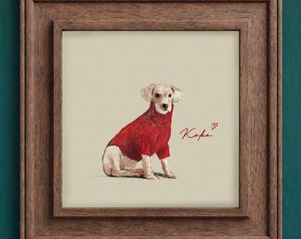 Ritratto personalizzato di un animale domestico - Illustrazione personalizzata di un cane o di un gatto / Regalo commemorativo per animali domestici, Regalo per gli amanti degli animali, Ritratto di un animale in stile pastello