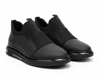 Men’s Genuine Leather Slip-On Shoes – Handmade Casual Dress Shoes, Comfortable Everyday Wear