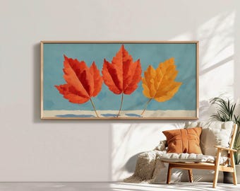Tableau Toile XXL – Feuille D'érable Rouge – Muralo – Moderne – Neuf