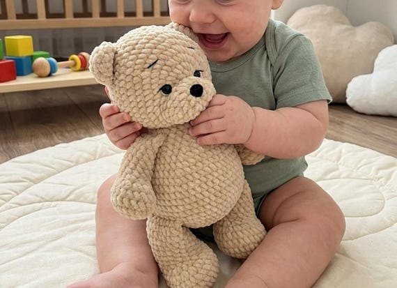 Crochet Teddy Bear Pattern PDF, Amigurumi Teddy Bear Tutorial, Chunky Plush Bear Crochet Pattern, Easy Amigurumi Pattern Digital Download