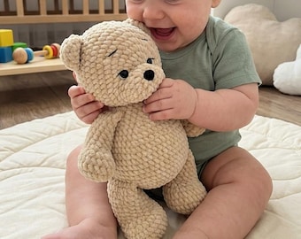 Häkelanleitung für einen Teddybären (PDF), Amigurumi-Teddybär-Anleitung, Häkelanleitung für einen dicken Plüschbären, einfache Amigurumi-Anleitung zum digitalen Download