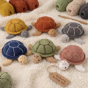 Wzór na szydełkowego żółwia w formacie PDF, samouczek amigurumi do pobrania w wersji cyfrowej