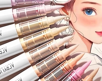 Juego de rotuladores acrílicos de 9 colores profesionales con flujo de tinta automático