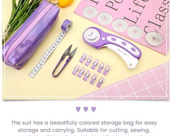 Purple 45mm Rotary Cutter Set, Sewing & Quilting Tool Kit