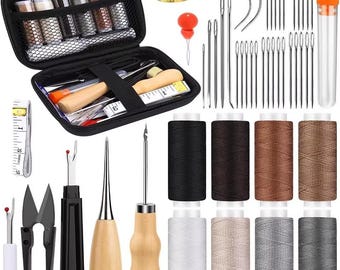 Leather Sewing Tools Kit: Hand Needles & Waxed Thread - DIY Repair