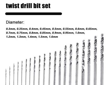 Micro Drill Bit Set 0.3–1.6mm | 20pcs Full Grinding Mini Twist Drills for PCB, Wood & Plastic