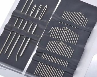 55-Piece Big Eye Stainless Steel Sewing Needles Set: Embroidery, Cross Stitch
