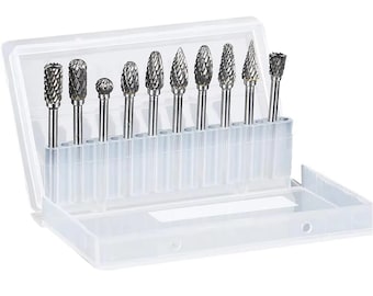 10PCS Carbide Burr Rotary Tool Bits 1/8" Shank for Dremel Die Grinder Wood Metal Carving Electric Grinding tools