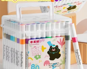アクリルペイントマーカーセット | 80色 DIY アートペン