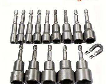 Juego de adaptadores para brocas de impacto con vástago hexagonal de 6 a 15 mm