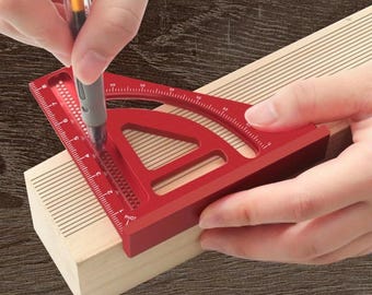 Aluminum Multi-Angle Measuring Ruler | Precision Carpenter Square & Miter Triangle Protractor for Woodworking Tools
