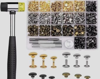 Trimming Shop Set Di 100 Rivetti In Pelle, Rivetti A Doppio