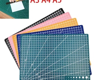 Doppelseitige PVC Schneidematte, Selbstheilendes Bastelbrett für Leder, Patchwork, Gravur (A3, A4, A5)