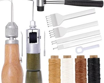 Leather Hand Sewing Machine with Waxed Thread Set | DIY Stitching & Canvas Repair Tools
