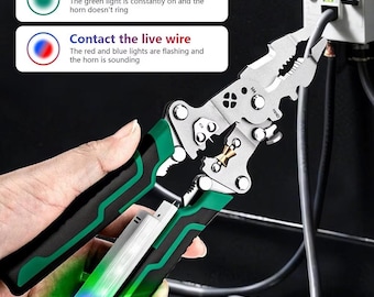4-in-1 Foldable Wire Stripper with Voltage Tester: Steel DIY Electrical Tool