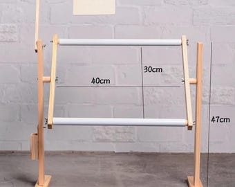 Adjustable Wooden Cross Stitch Frame | Floor Stand Embroidery Rack for DIY Needlework & Sewing