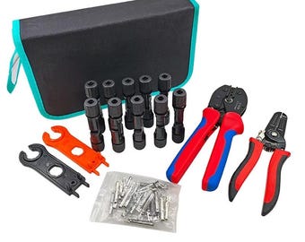 Solar Connector Tool Kit: MC2.5, MC4, MC6 w/ Crimper & Stripper