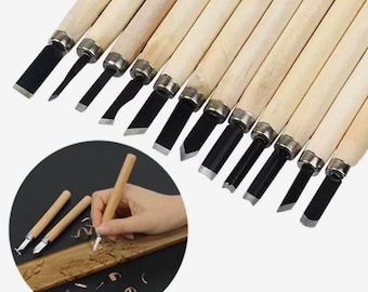 Houtsnijbeitelset voor beginners – 8/12-delige doe-het-zelf houtbewerkingsgereedschap