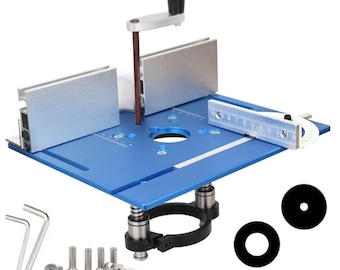 Router Lift Kit & Universal Aluminum Router Plate for 65mm Woodworking Table / Workbench Trimmer Engraving Machine