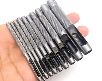 Round Hole Punch Cutter Set: High-Hardness Steel for Leather Crafts