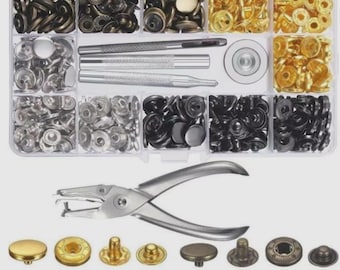 12.5mm Metal Snap Fastener Kit: Clothing, Bags, DIY Tailoring