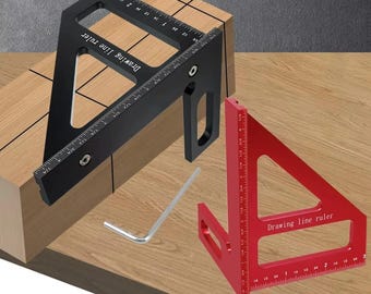 Aluminum Carpenter Square - 45/90 Degree Woodworking Layout Tool