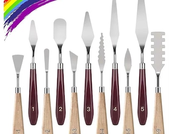 Juego de 11 espátulas de acero inoxidable para pintura al óleo y acrílico