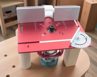 Aluminium Router Table Insert Plate with Miter Gauge & Sliding Fence for 65mm Motor – Precision Woodworking Flip Plate